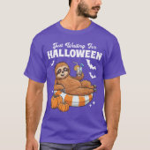 Just Waiting For Halloween Cute Lazy Sloth Hallowe T-shirt (Voorkant)