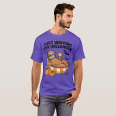 Just Waiting For Halloween Cute Lazy Sloth Hallowe T-shirt (Voorkant volledig)