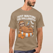 Just Waiting For Halloween Cute Lazy Sloth Hallowe T-shirt (Voorkant)