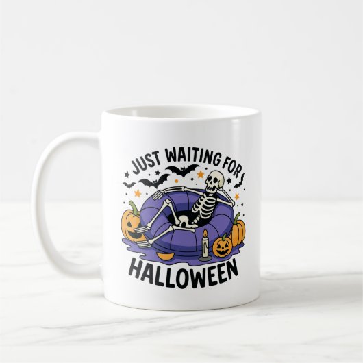 Just Waiting for Halloween – Funny Spooky Season Koffiemok (Links)