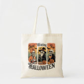 Just Waiting for Halloween – Funny Spooky Season Tote Bag (Voorkant)