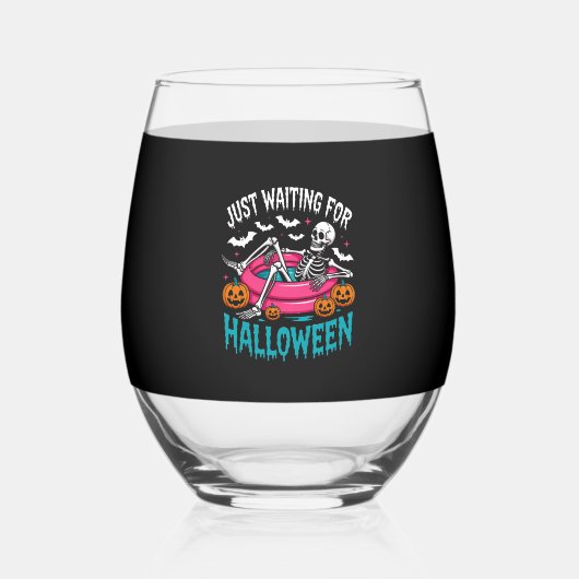 Just Waiting For Halloween Png Wijnglas Zonder Voet (Voorkant)
