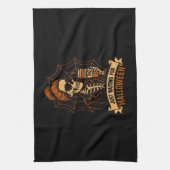 Just Waiting for Halloween Skeleton Theedoek (Verticaal)