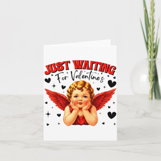 Just Waiting For Valentines Day Baby Cud Cute Vale Kaart (Voorkant)