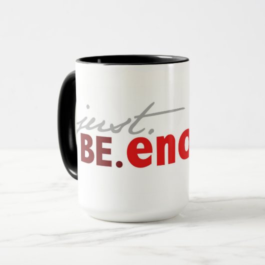 JustBeGenoeg Mok (Voorkant links)