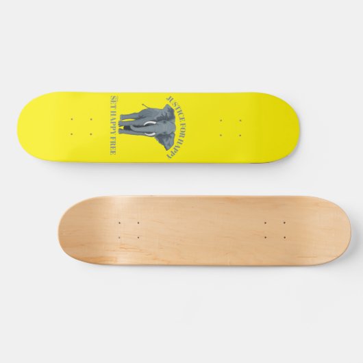 JUSTCE FOR HAPPY, SET HAPPY GRATIS PERSOONLIJK SKATEBOARD (Horizontaal)