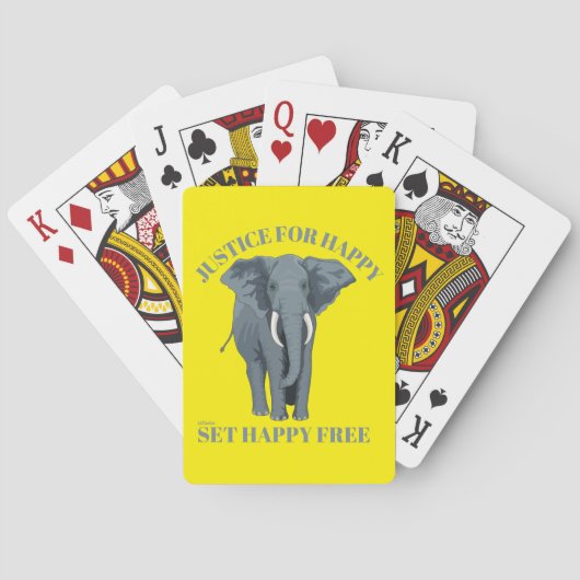 JUSTCE FOR HAPPY, SET HAPPY GRATIS POKERKAARTEN (Achterkant)