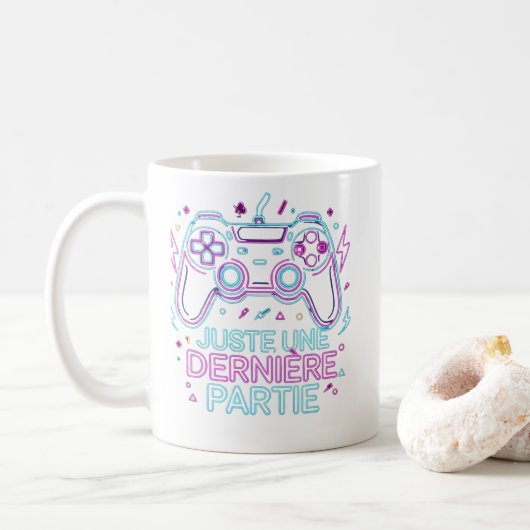 Juste Une Dernière Partie Gamer Mug - Retro Koffiemok (Met donut)