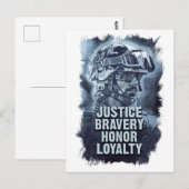 Justice Bravery Honor Loyalty Warriors Code Briefkaart (Voorkant / Achterkant)