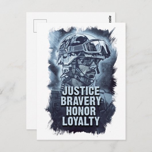 Justice Bravery Honor Loyalty Warriors Code Briefkaart (Voorkant / Achterkant)