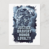 Justice Bravery Honor Loyalty Warriors Code Briefkaart (Voorkant)