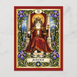 Justice Cat Tarot - Evenwicht en Waarheid Briefkaart
