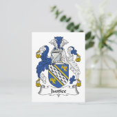Justice Family Crest Briefkaart (Staand voorkant)