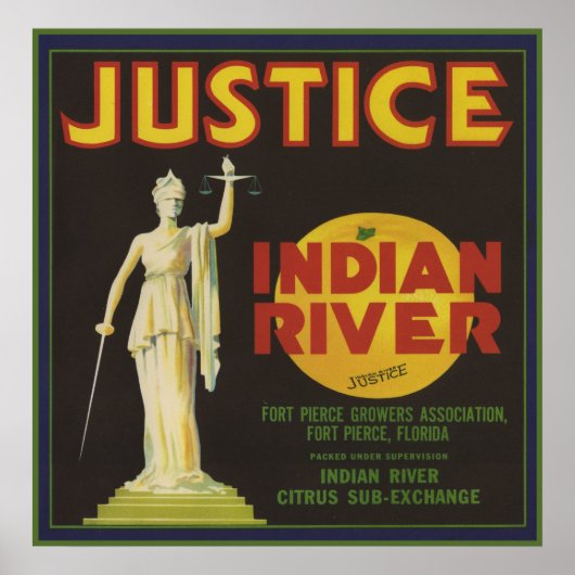 Justice Florida Crate Label Poster (Voorkant)