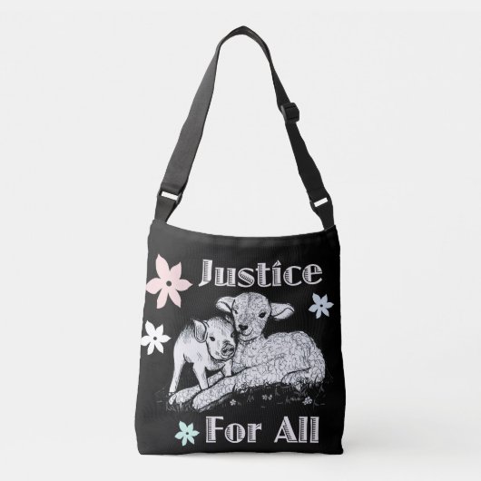 Justice for All Animal Rights Bag Crossbody Tas (Voorkant)