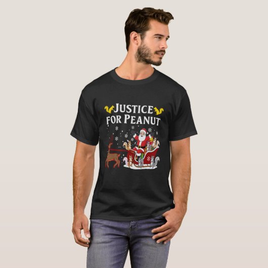 Justice for Peanut Pnut Eekhoorn Liefhebber Chris T-shirt (Voorkant volledig)