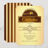 Justice Gavel Afstuderen Invitation Kaart (Voorkant / Achterkant)