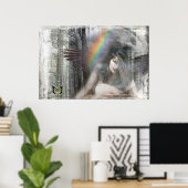 Justice Howling at the Moon by Gregory Gallo Poster (Thuiskantoor)