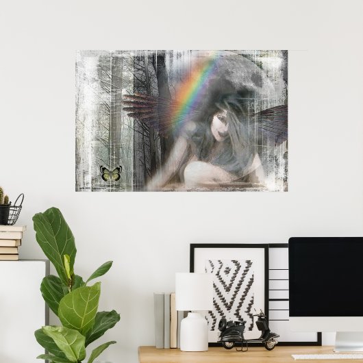 Justice Howling at the Moon by Gregory Gallo Poster (Thuiskantoor)