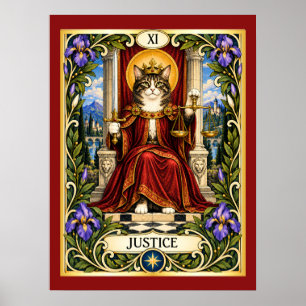 Justice Kat Tarot - Evenwicht en Waarheid Poster