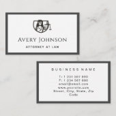 Justice Lady Lawyer Schaalt Logo Grijs & Wit Vet Visitekaartje (Voorkant / Achterkant)