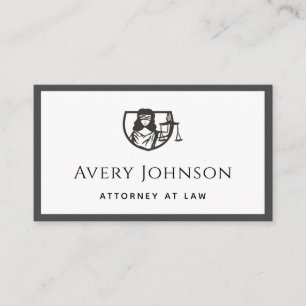 Justice Lady Lawyer Schaalt Logo Grijs & Wit Vet Visitekaartje