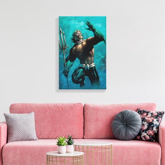 Justice League #10 Aquaman Drowned Earth Variant Canvas Afdruk (Insitu (Woonkamer))