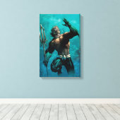 Justice League #10 Aquaman Drowned Earth Variant Canvas Afdruk (Insitu (Houten vloer))