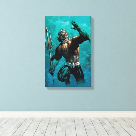 Justice League #10 Aquaman Drowned Earth Variant Canvas Afdruk (Insitu (Houten vloer))