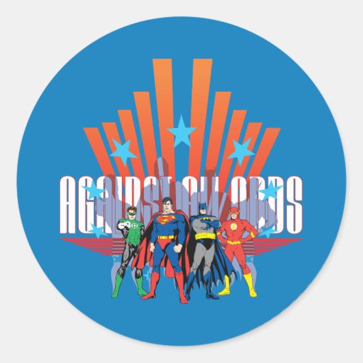 Justice League "Against All Odds" Ronde Sticker (Voorkant)
