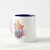 Justice League "Against All Odds" Tweekleurige Koffiemok (Voorkant links)