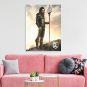 Justice League | Aquaman op slagveld Canvas Afdruk (Insitu (Woonkamer))