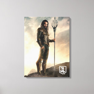 Justice League   Aquaman op slagveld Canvas Afdruk