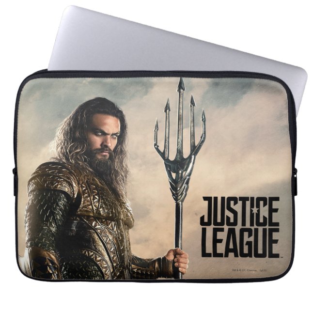 Justice League | Aquaman op slagveld Laptop Sleeve (Voorkant)