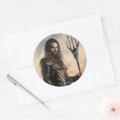 Justice League | Aquaman op slagveld Ronde Sticker (Envelop)