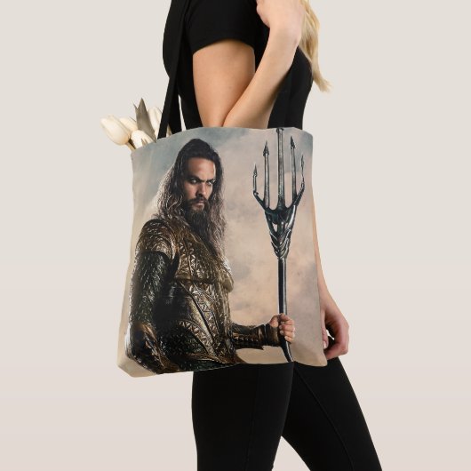 Justice League | Aquaman op slagveld Tote Bag (Dichtbij)