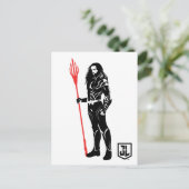 Justice League | Aquaman Pose Noir Pop Art Briefkaart (Staand voorkant)