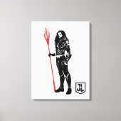 Justice League | Aquaman Pose Noir Pop Art Canvas Afdruk (Voorkant)