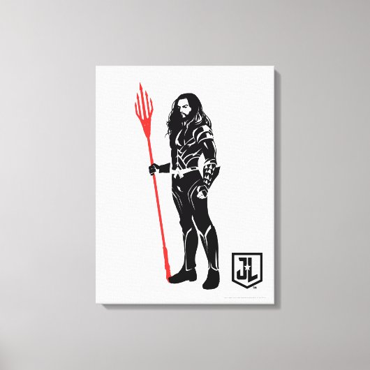 Justice League | Aquaman Pose Noir Pop Art Canvas Afdruk (Voorkant)