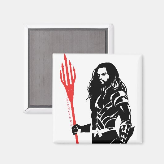 Justice League | Aquaman Pose Noir Pop Art Magneet (Voorkant / Achterkant)