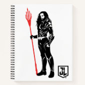 Justice League | Aquaman Pose Noir Pop Art Notitieboek (Voorkant)