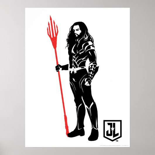 Justice League | Aquaman Pose Noir Pop Art Poster (Voorkant)