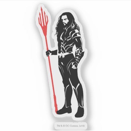 Justice League | Aquaman Pose Noir Pop Art Sticker (Voorkant)