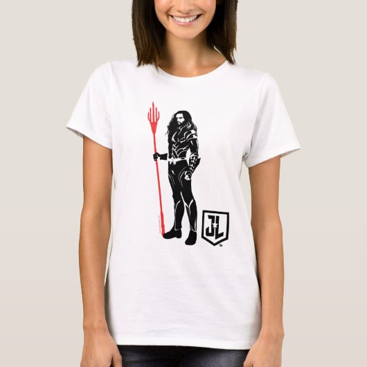 Justice League | Aquaman Pose Noir Pop Art T-shirt (Voorkant)