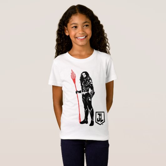 Justice League | Aquaman Pose Noir Pop Art T-shirt (Voorkant volledig)