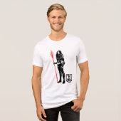 Justice League | Aquaman Pose Noir Pop Art Tri-Blend Shirt (Voorkant volledig)