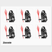 Justice League | Aquaman Pose Noir Pop Art Vierkante Sticker (Vel)
