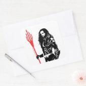 Justice League | Aquaman Pose Noir Pop Art Vierkante Sticker (Envelop)