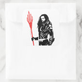 Justice League | Aquaman Pose Noir Pop Art Vierkante Sticker (Tas)