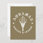 Justice League | Aquaman Retro Trident Emblem Briefkaart (Voorkant / Achterkant)